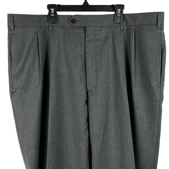 Jos A Bank Suit Mens Gray Gordon Signature Solid 100% Wool 44R Pants 39R